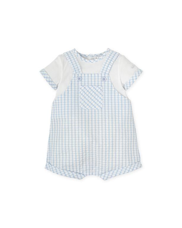 Tutto Piccolo Boys Blue Check Romper SS25