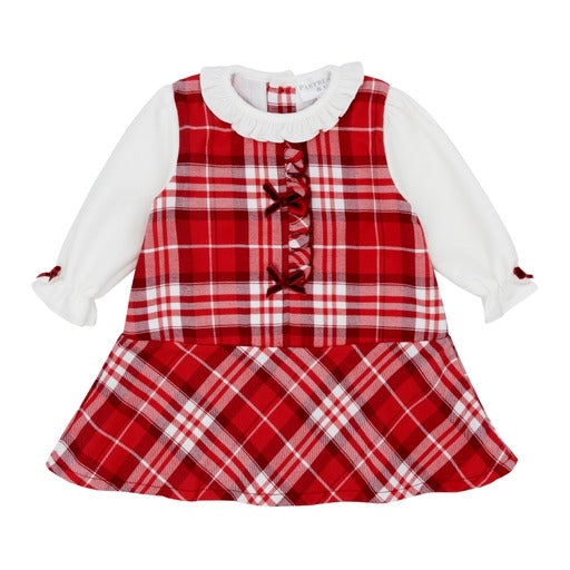 Pastels & Co Girls Red Tartan Dress Hazelnut AW