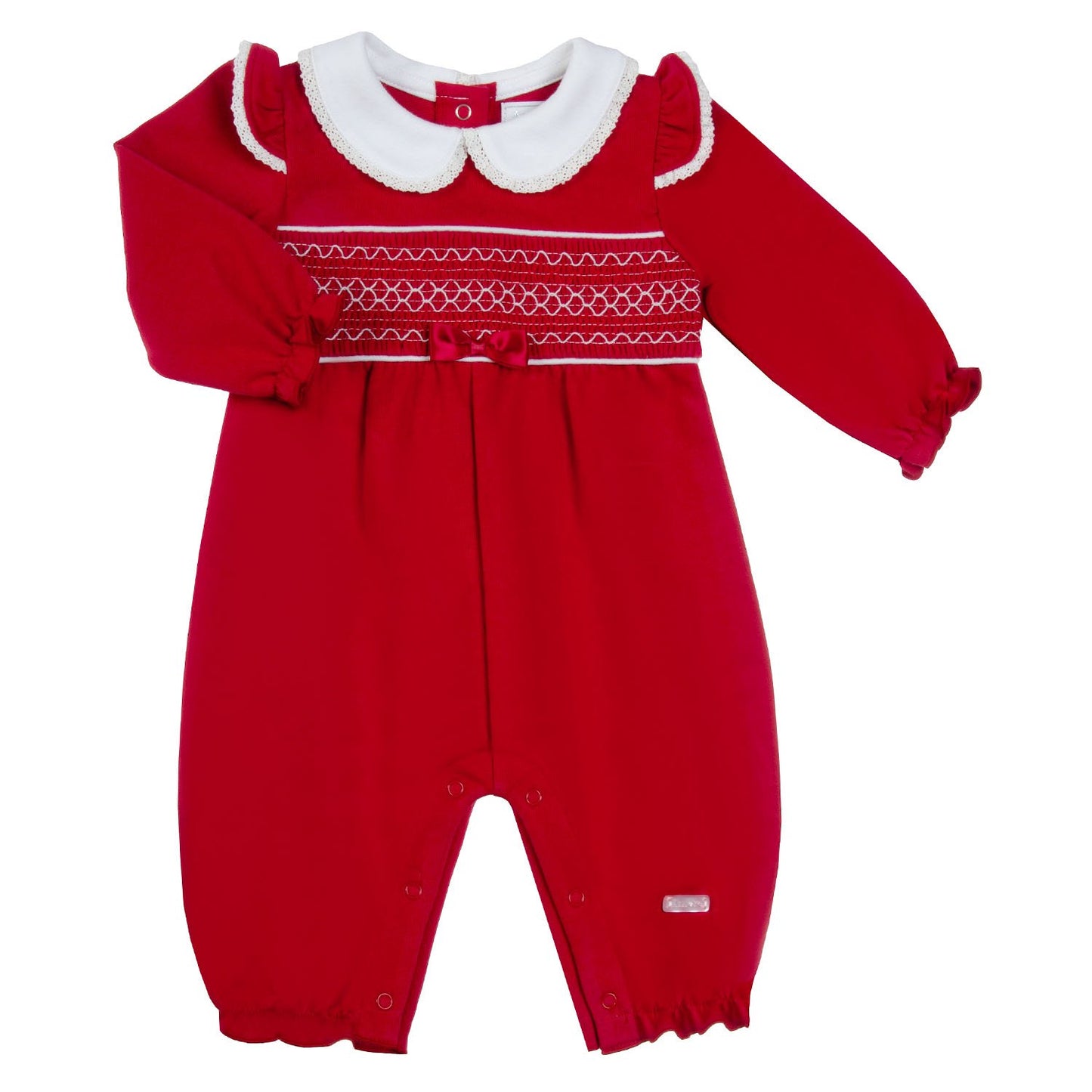 Amore Girls Red Romper with Lace AW24