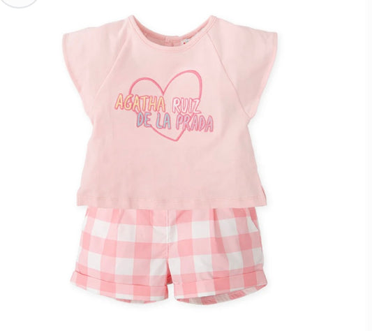 Agatha Ruiz De La Prada Pink Gingham Short Set SS25