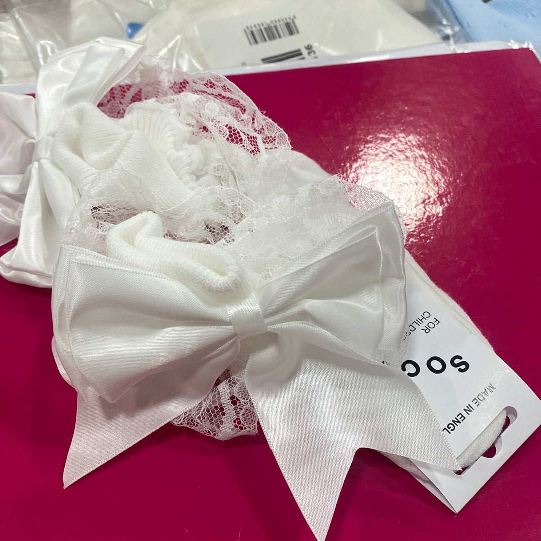 Harvey Sox Lace Double Bow At Back Socks