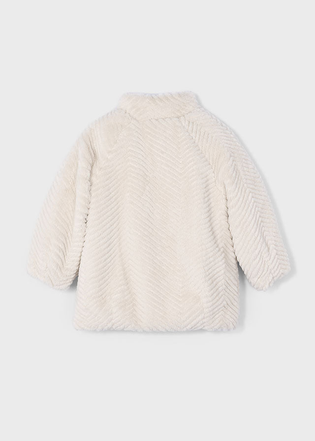 Mayoral Girls Cream Fur Coat AW25