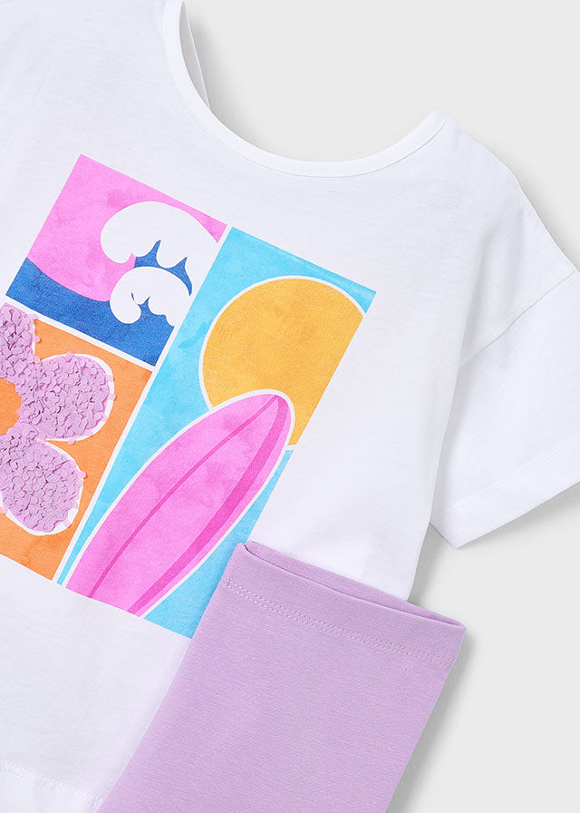 Mayoral Girls Cropped Legging Set (Lilac) SS26