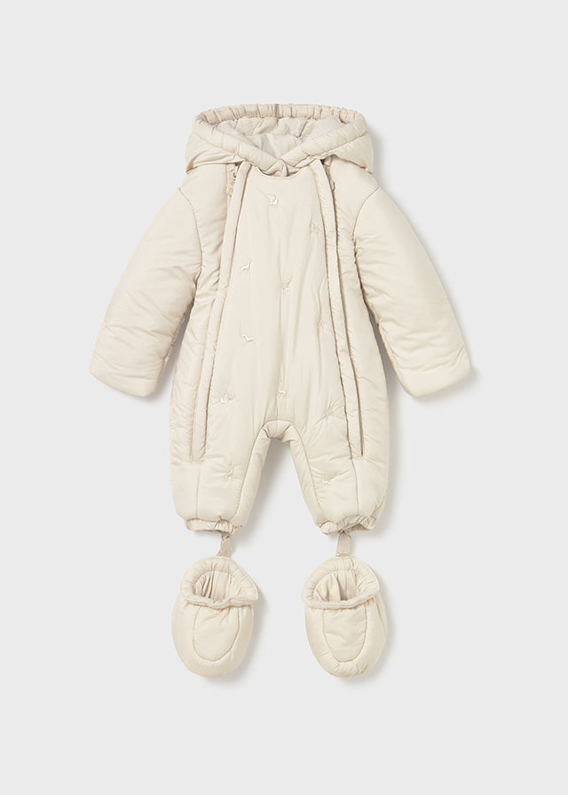 Mayoral Unisex Cream Snowsuit With Hood AW25