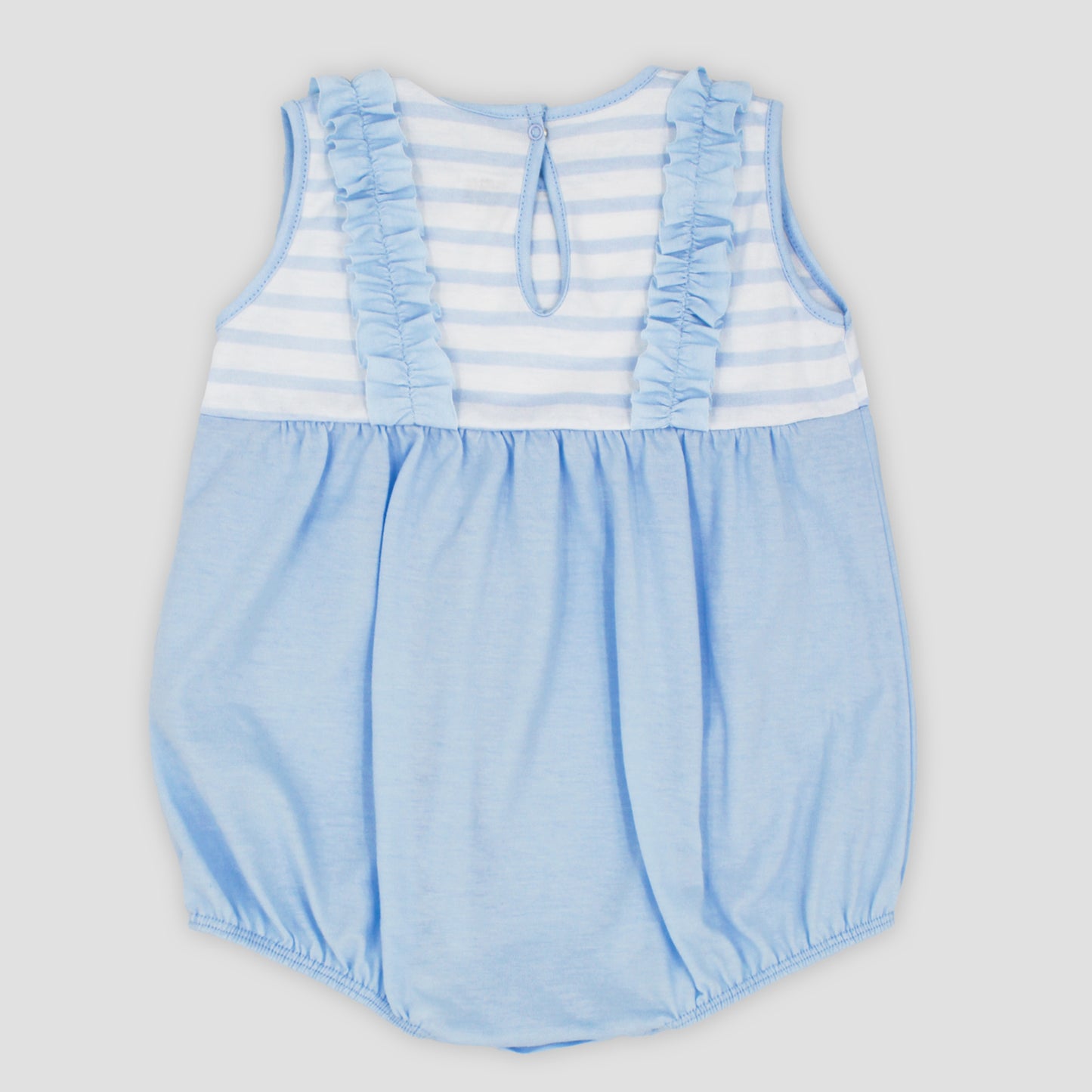 Rapife Girls Blue Stripe Bow Romper SS25