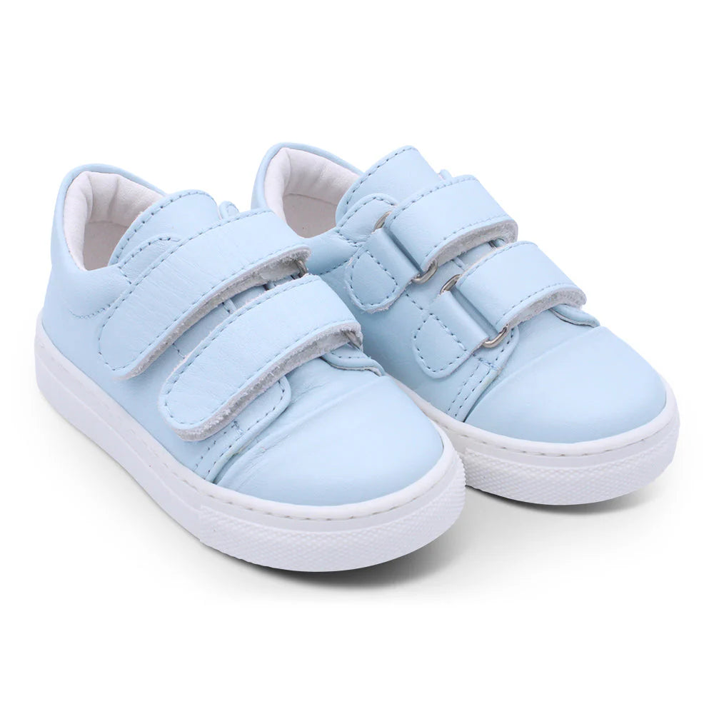 Borboleta Boys Blue Leather Velcro Trainers Rodrigo