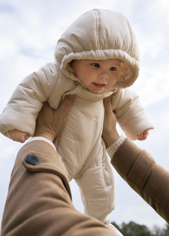 Mayoral Unisex Cream Snowsuit With Hood AW25