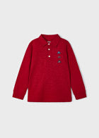 Mayoral Boys Red Long Sleeve Polo Shirt AW