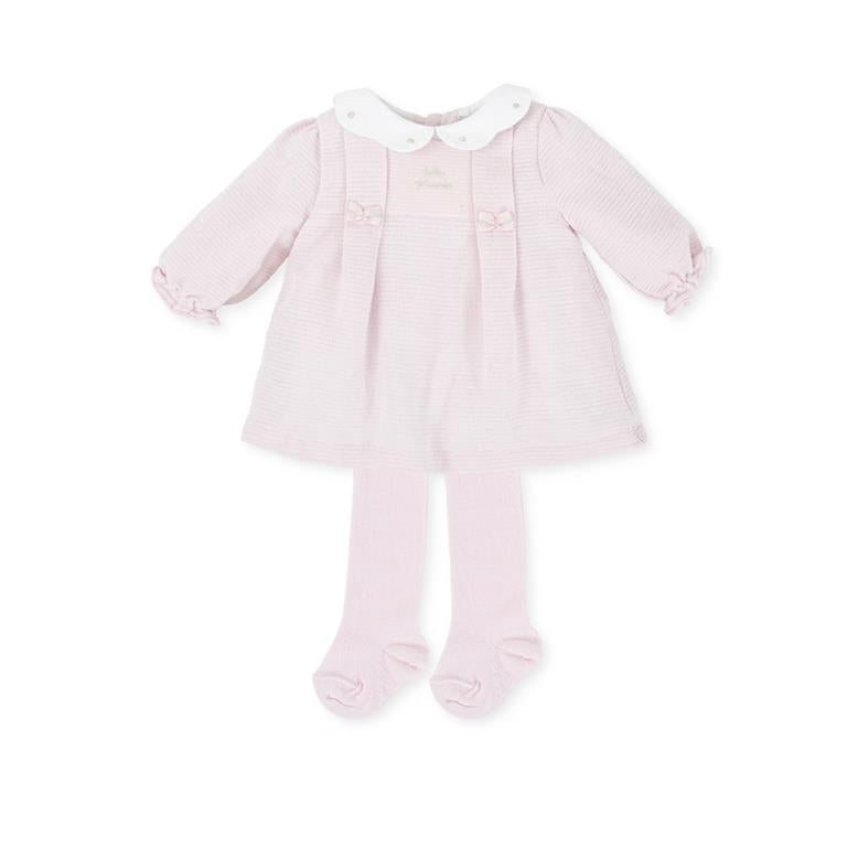 Tutto Piccolo Girls Pink Dress With Tights AW