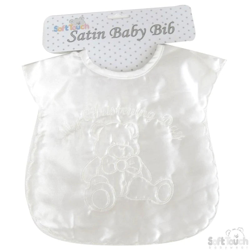 Soft Touch Satin Christening Bib