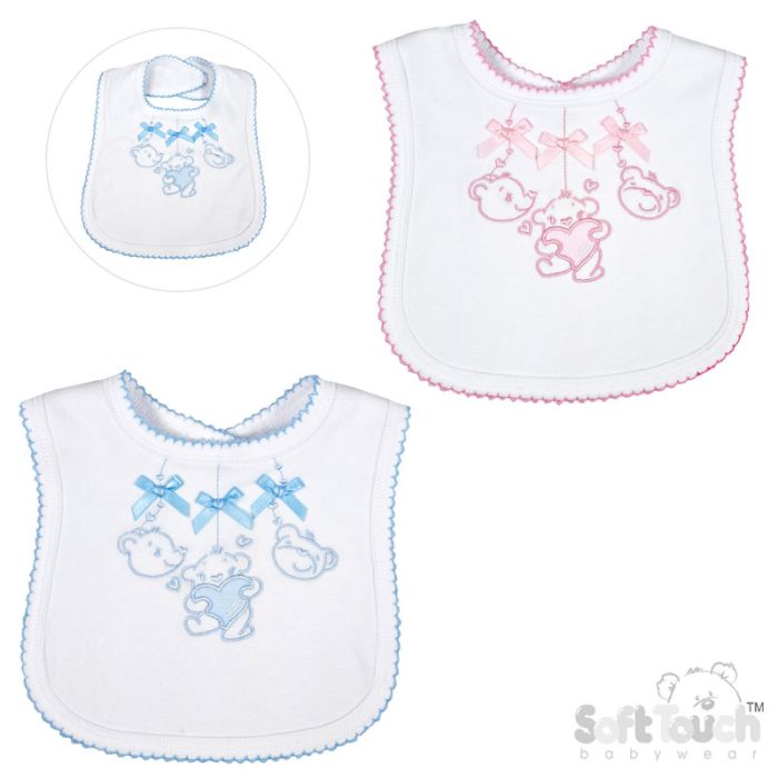 Kinder Baby Bibs (Teddy Design) With Bows