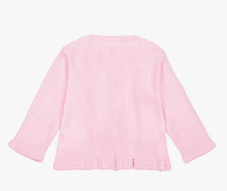 Pretty Originals Girls Pink Bow Cardigan