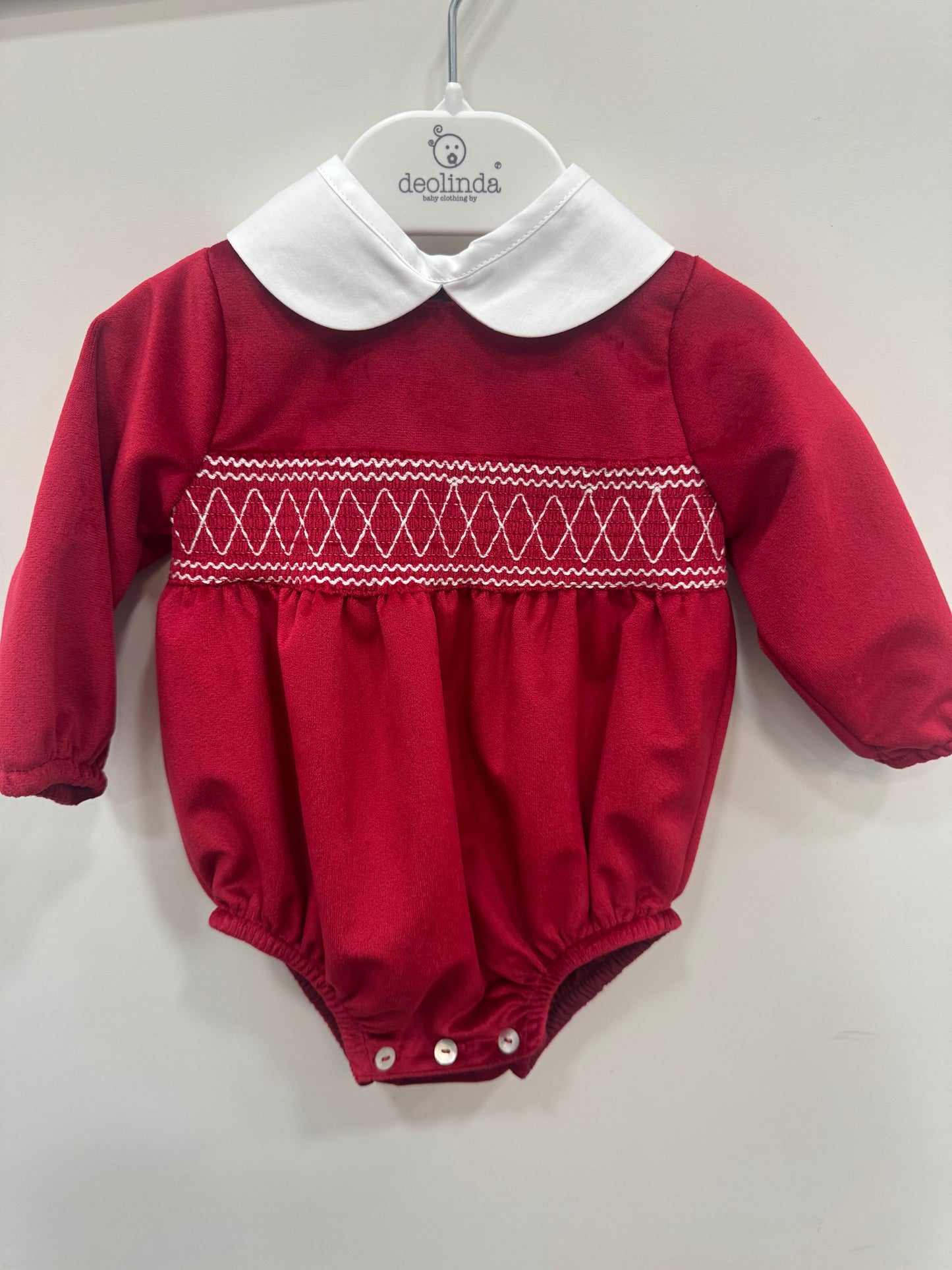 Deolinda Red Smock Romper AW25
