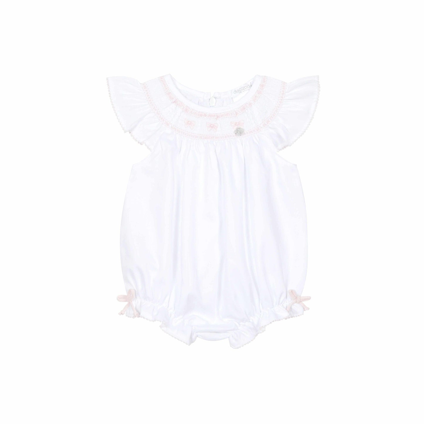 Deolinda Girls Smock Bow Romper SS26 Lollipop