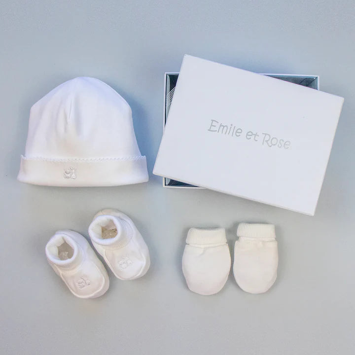 Emile Et Rose Baby Hat, Bootee & Mitt Gift Sets
