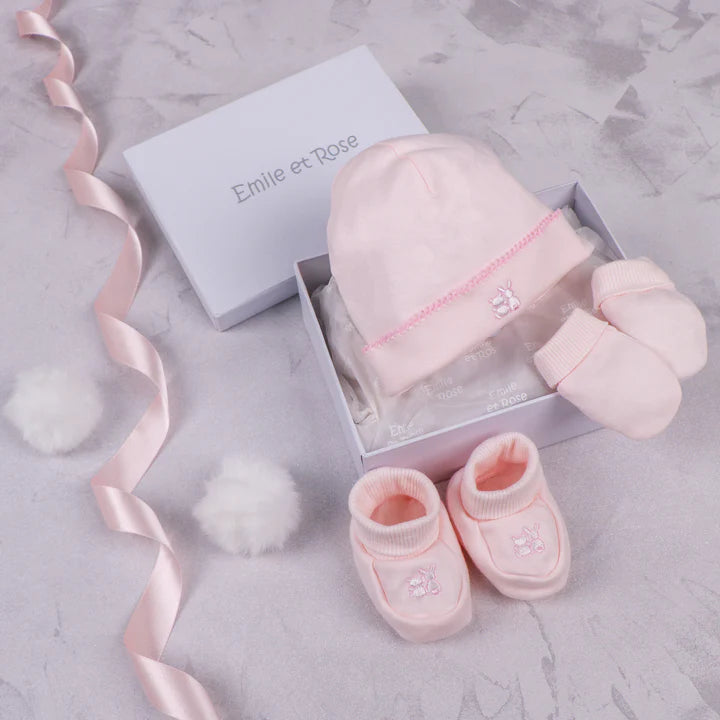 Emile Et Rose Baby Hat, Bootee & Mitt Gift Sets