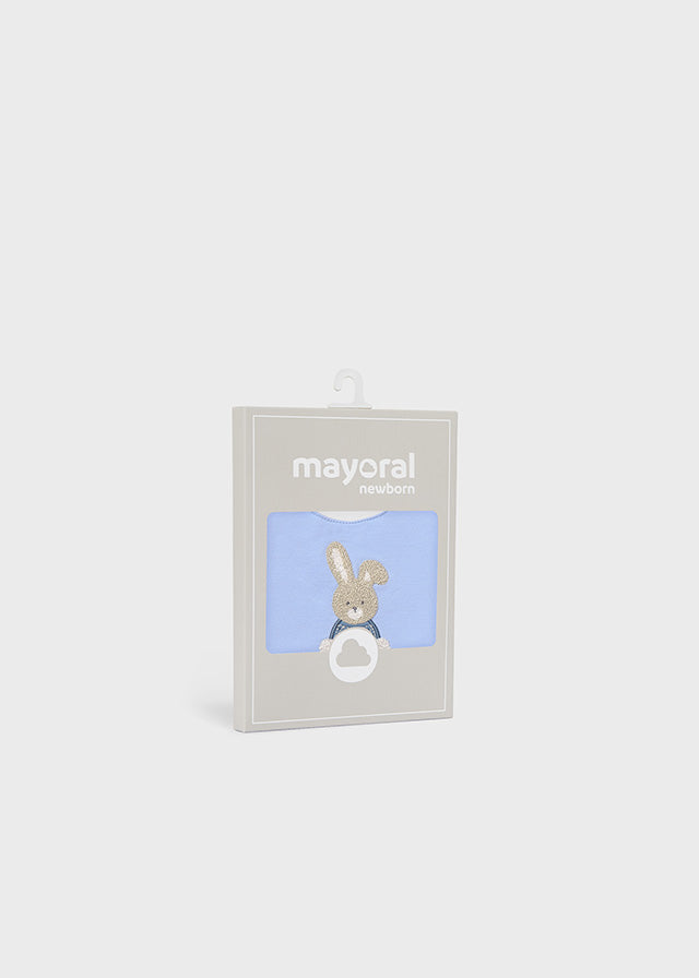 Mayoral Baby 2PK Bibs Cream/Blue AW25