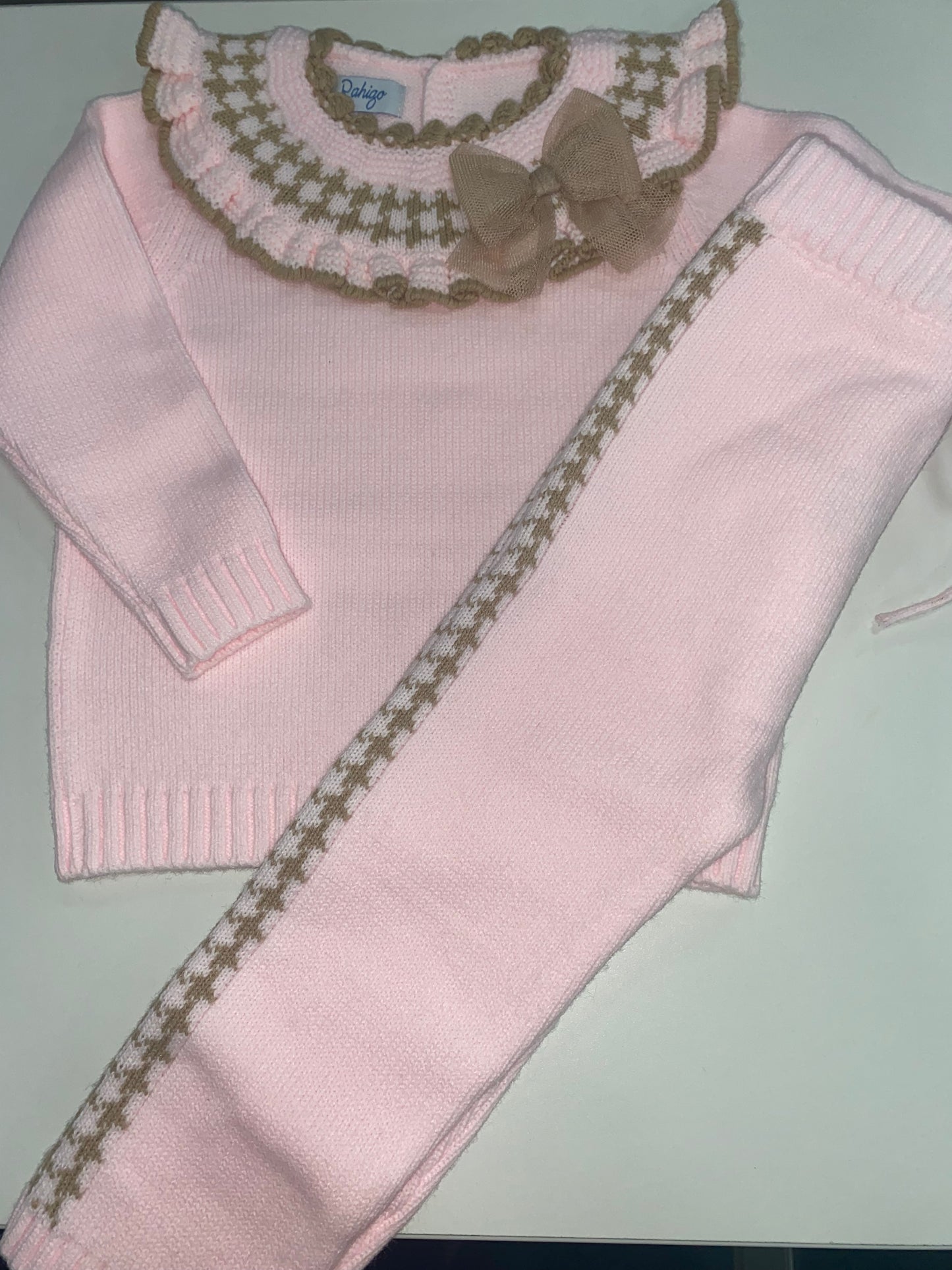 Rahigo Girls Pink/Camel 2 Piece Trouser Set AW