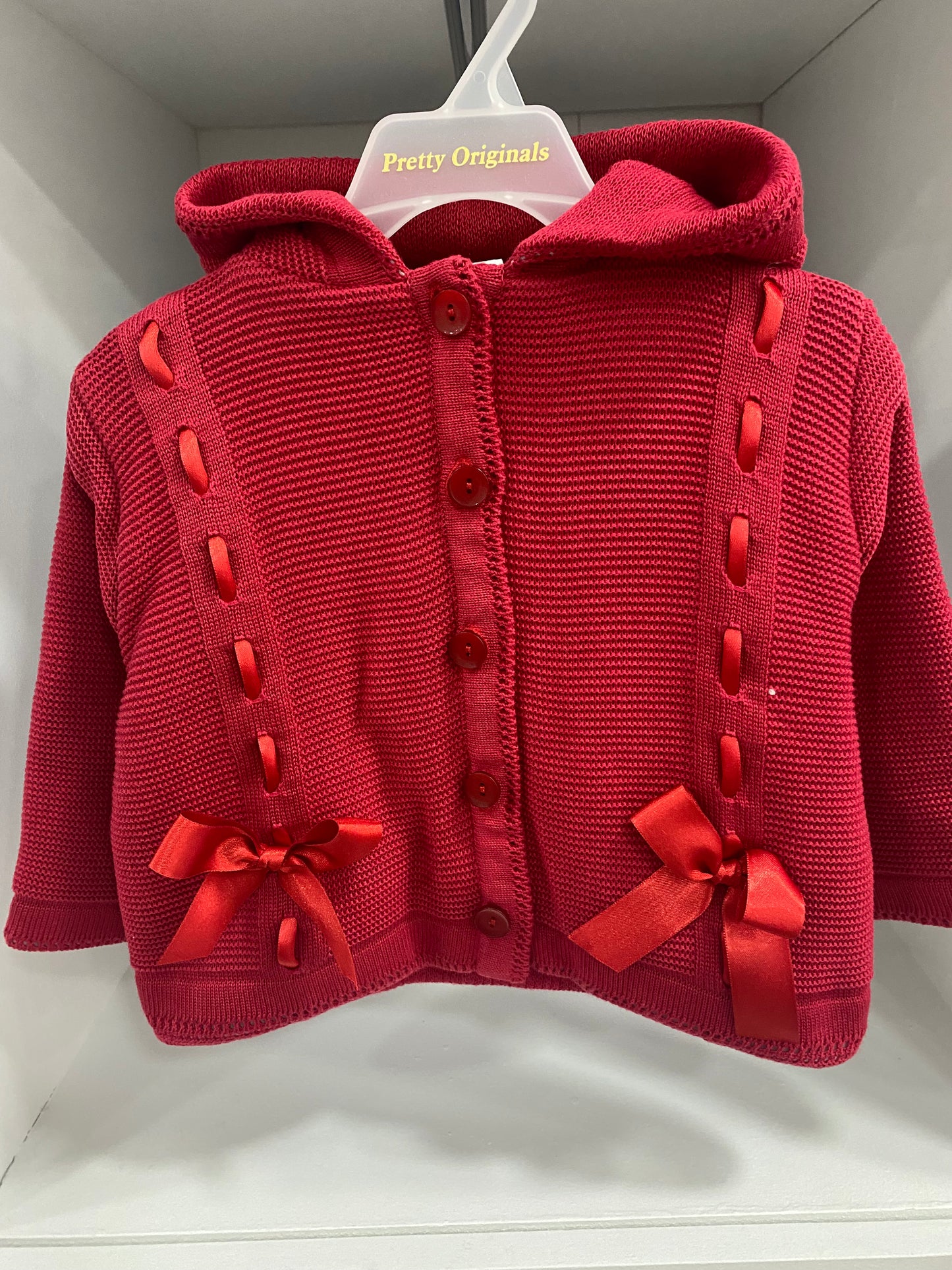 Pretty Originals Girls Red Bow Jacket