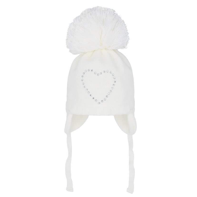 P&Co Girls White Pom Hat Kizzy