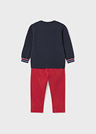 Mayoral Boys Trouser and Jumper Set Red / Navy AW