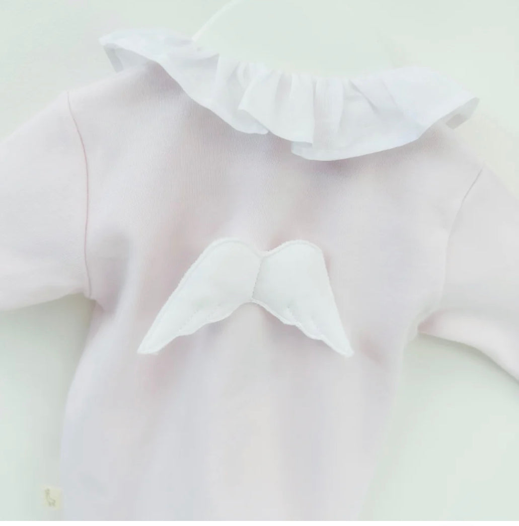Baby Gi Angel Wings Velour Baby Grow