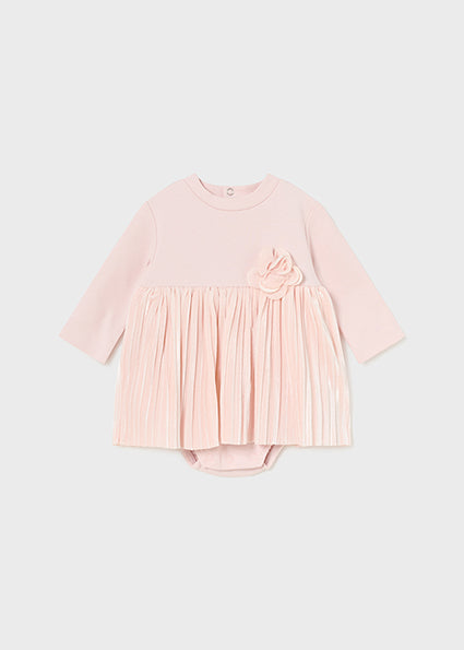 Mayoral Girls Pleated Romper in Pink or Winter White AW24