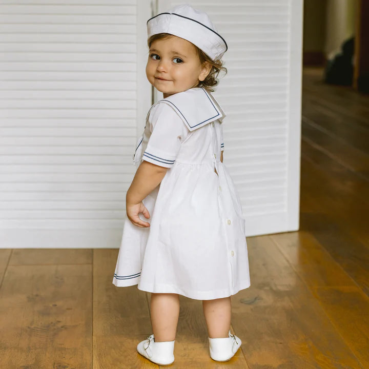 Emile Et Rose Girls Linen Sailors Dress And Hat (Jocelyn) SS25