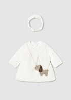 Mayoral Girls Furry Dress With Hairband And Doggy Detail AW25