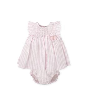 Tutto Piccolo Girls Pink Check Dress And Pants SS25