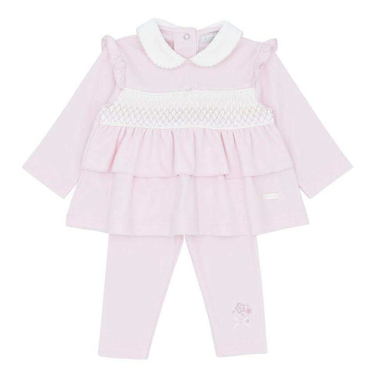 Amore Girls Pink Smocked Legging Set AW25