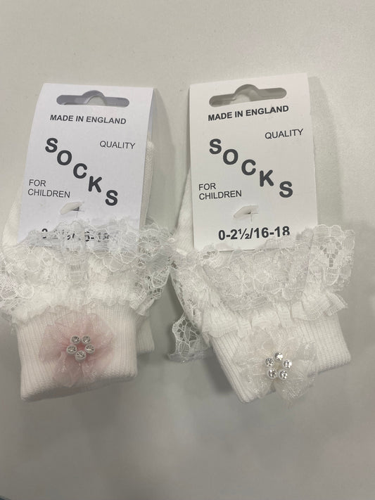 Harvey Sox Girls Flower Lace Sock