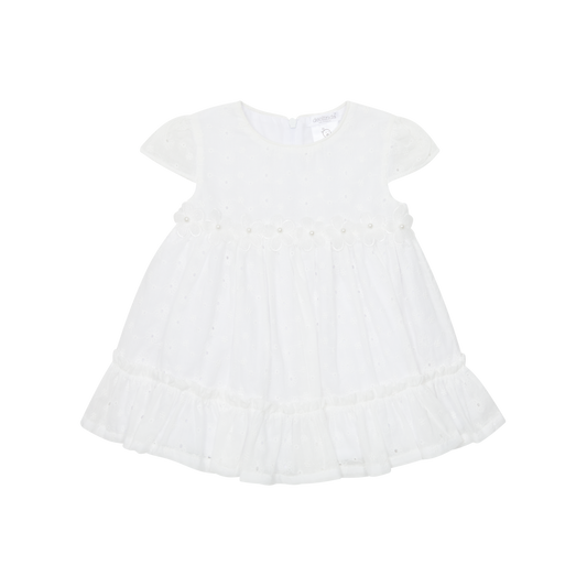 Deolinda Girls White Broderlaise Anglais Dress (Sicilia) SS25