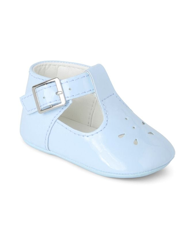 Sevva Boys Soft Shoes Ezra White or Blue Patent