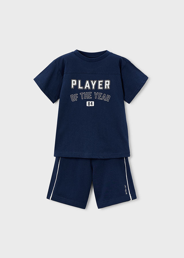 Mayoral Boys Navy Player Short Set SS26