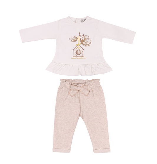 EMC Girls Legging Set Cream/Beige AW24