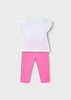 Mayoral Girls Pink/White 3/4 Legging Set SS25