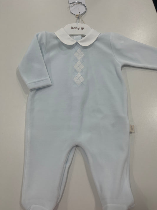 Baby Gi Boys Velour Babygrow Diamond AW25