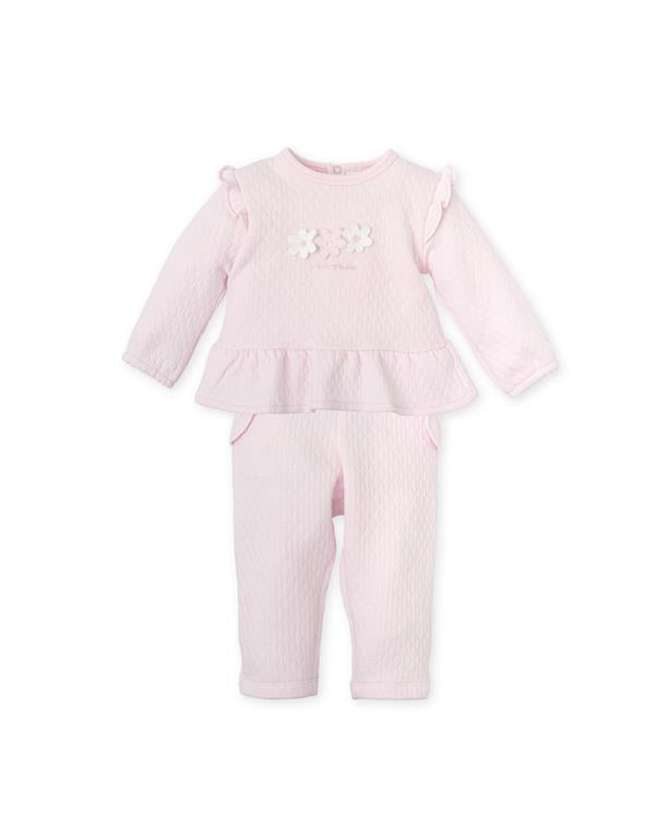 Tutto Piccolo Girls Pink Flower Trouser Set AW24