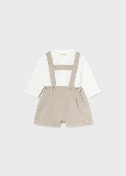 Mayoral Boys Beige Short Set With Braces AW24