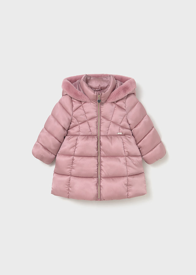 Mayoral Girls Rose Pink Long Coat AW25