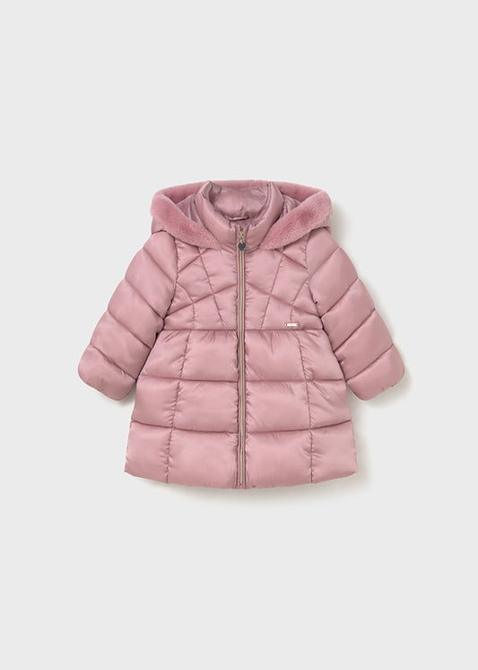 Mayoral Girls Rose Pink Long Coat AW25