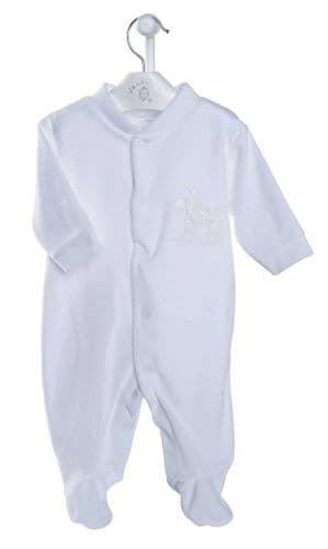 Dandelion White Velour Baby Grow