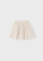 Mayoral Girls Tulle Beige Skirt And Cream Top