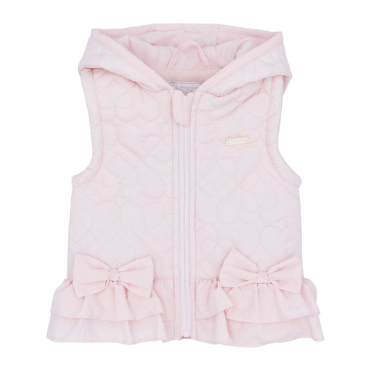 Amore Girls Quilted Pink Gilet AW25