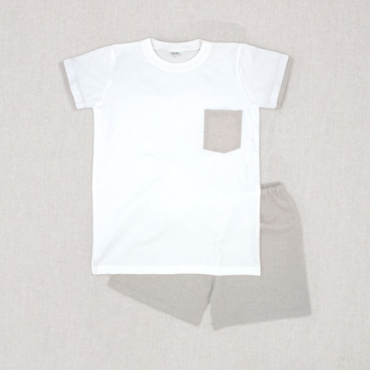 Rapife Ceremony Boys Beige Linen Short Set SS25