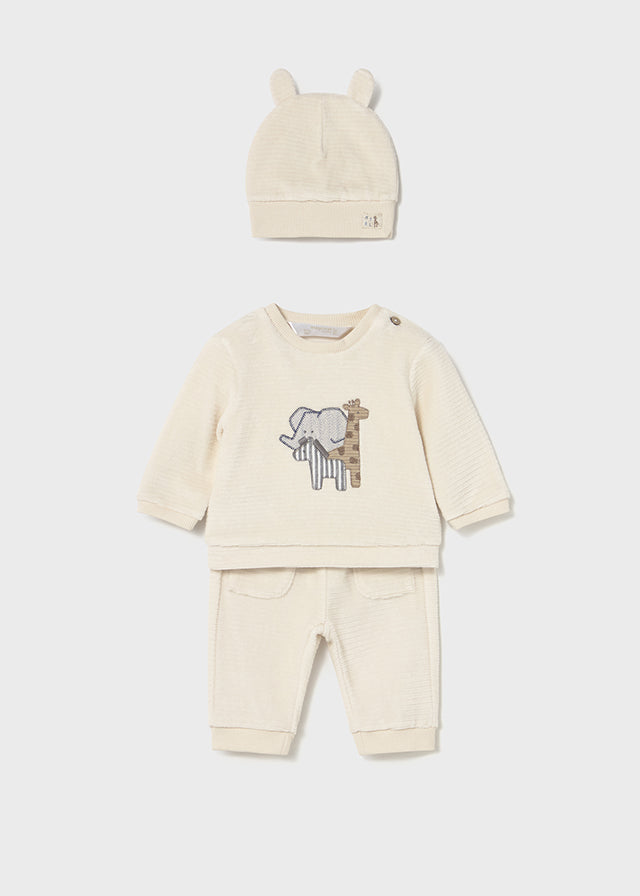 Mayoral Boys 3 Piece Beige Velour Set AW25