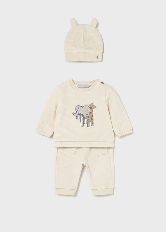 Mayoral Boys 3 Piece Beige Velour Set AW25