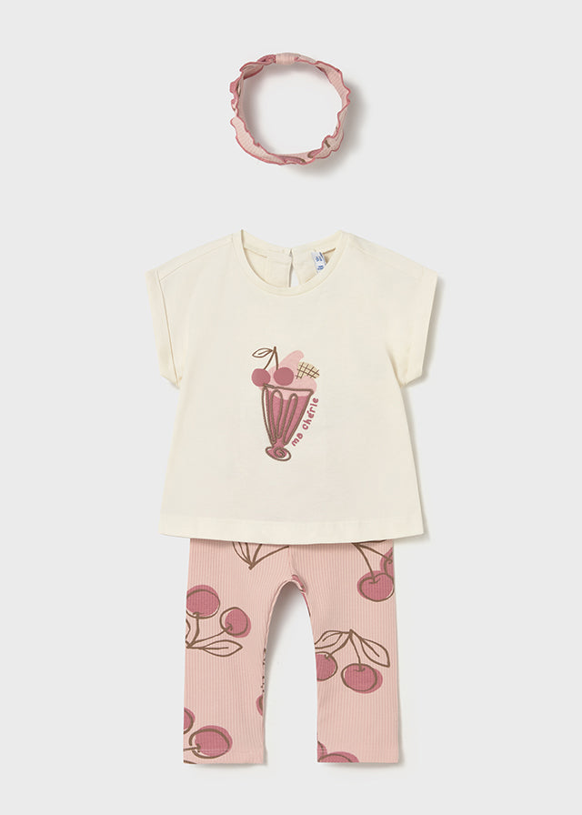 Mayoral Girls Cherry Legging Set With Hairband SS26