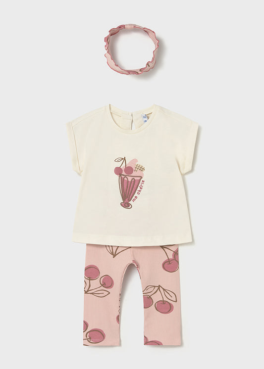 Mayoral Girls Cherry Legging Set With Hairband SS26